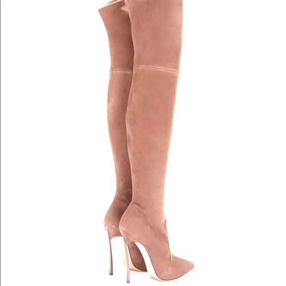 Casadei Shoes - CASADEI BLADE Over-knee Stretch Suede Boots 37,5
